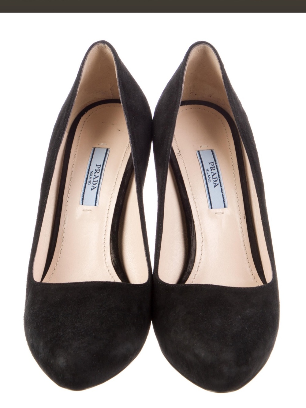Prada Black Suede Pump with Gold Stiletto. Include box and Dust bag. Gorgeous! - Picture 2 of 5